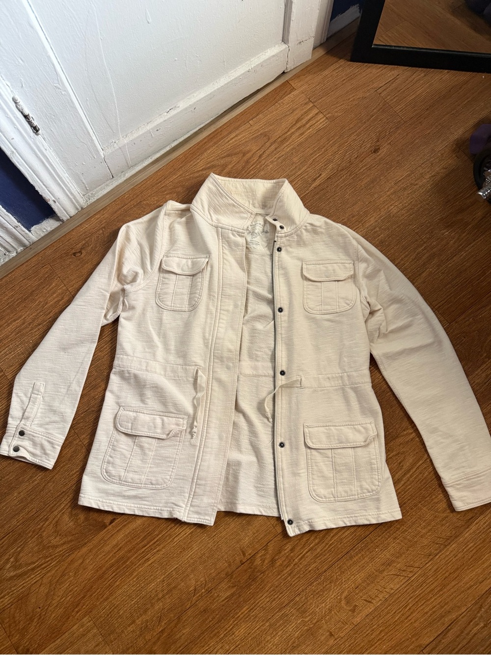 Sonoma Cream Zip-Front Cotton Jacket